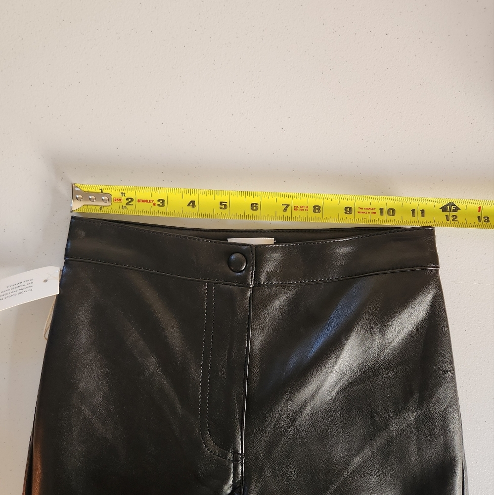 Aritzia Wilfred Adele Faux Leather Kick Flare Pants New NWT Size 00 High Rise - Picture 9 of 12